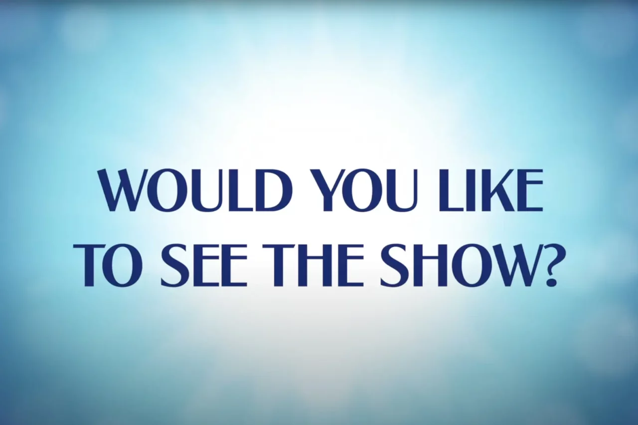 Video screen grab of the MAMMA MIA! 24th Anniversary Behind the Scenes Spectacular video