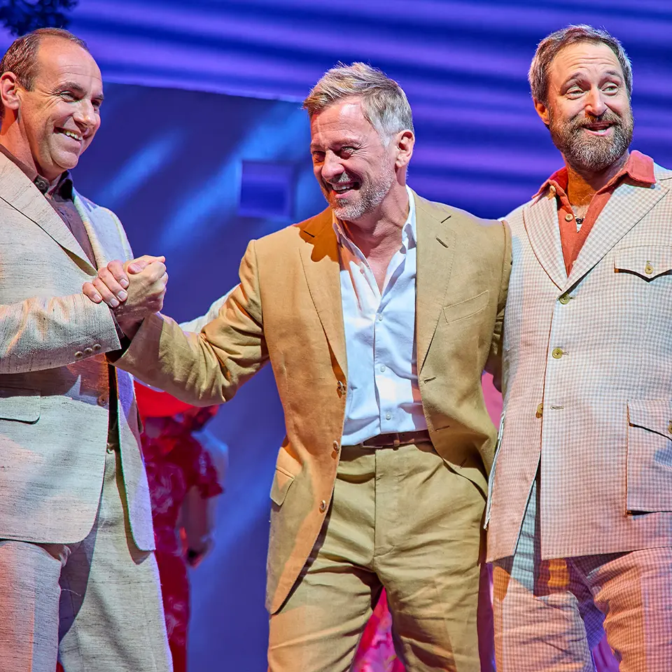 MAMMA MIA! London 2025 - 2026 cast. Photography by Brinkhoff/Mögenburg